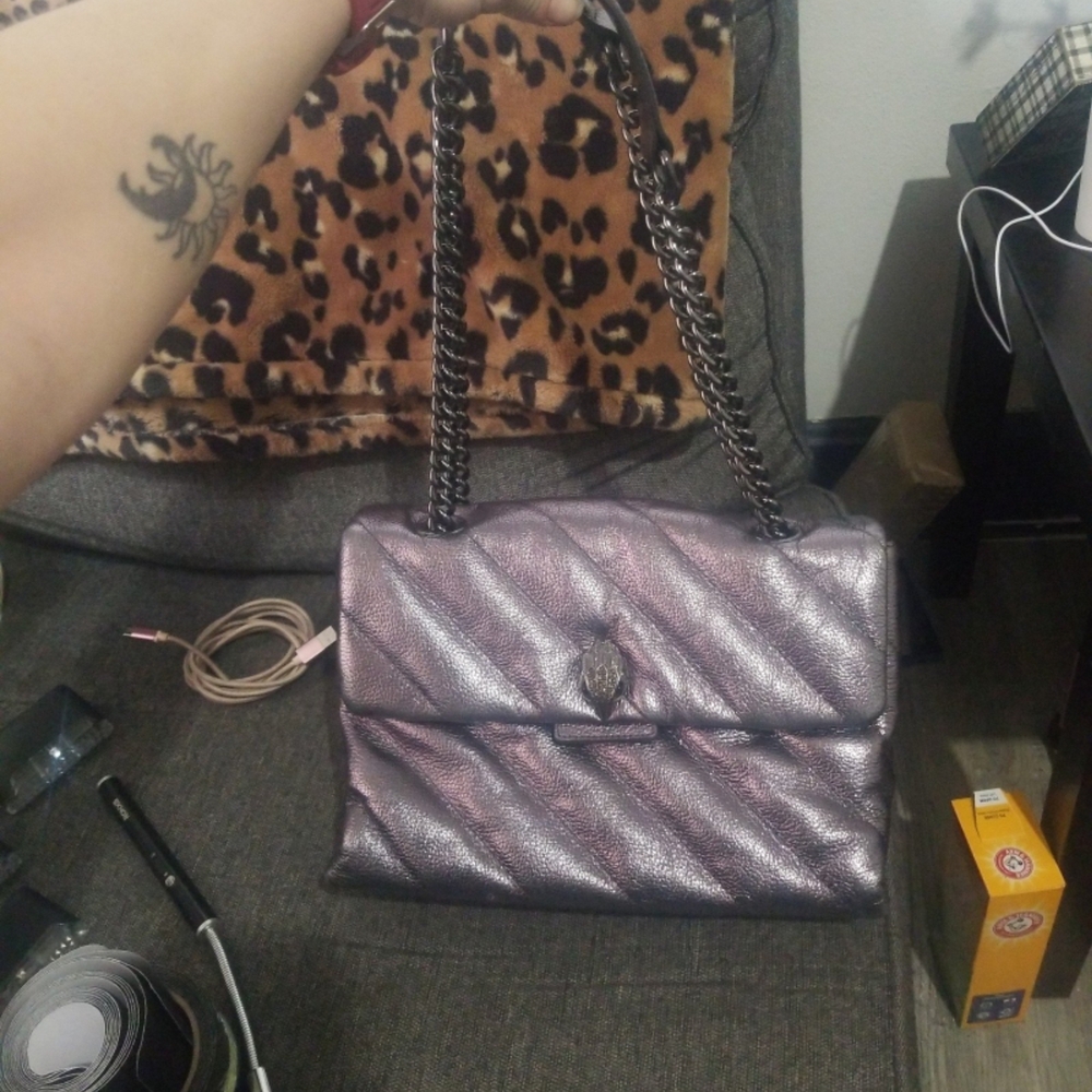 Kurt Geiger Silver Quilted Shoulder Bag